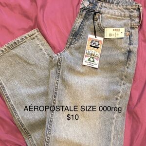 Brand new with tags, Aeropostale jeans.Size 000, light washed, $35